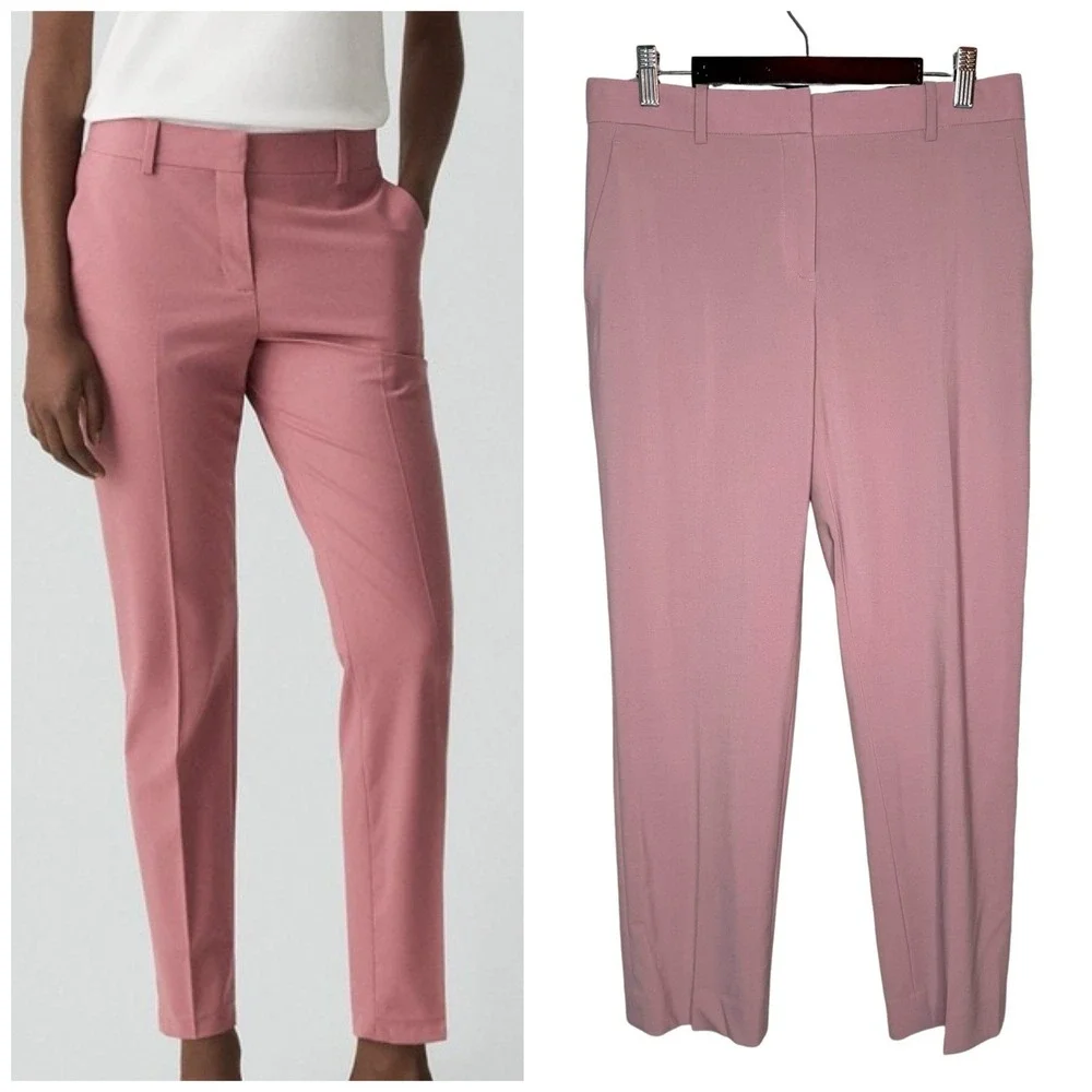 Theory Treeca Pants Size 4 Cropped Virgin Wool Suit Trouser Quiet Luxury
